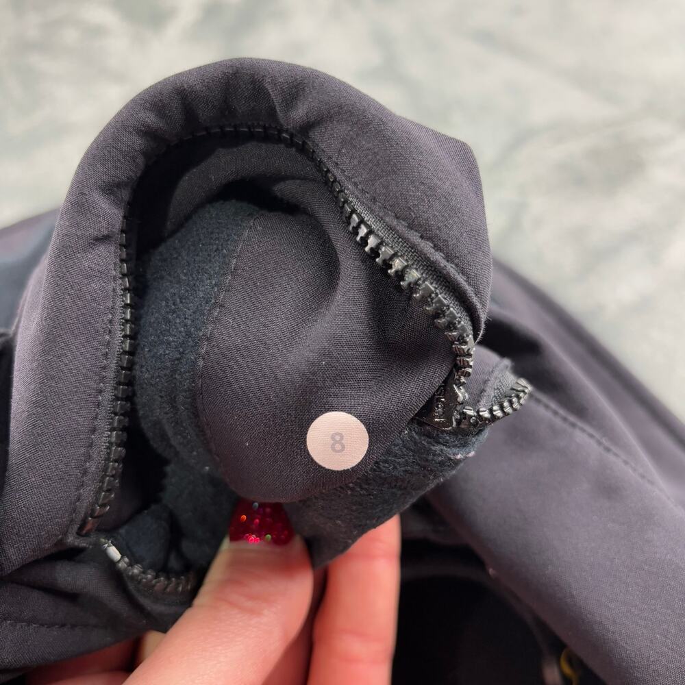 Lululemon Jacket Women 8 Rare Audrey Long Crop Waterproof Athleisure Coat Black - Picture 7 of 13